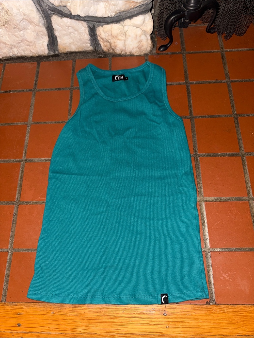 ZYIA Teal Ribbed Active Tank Top